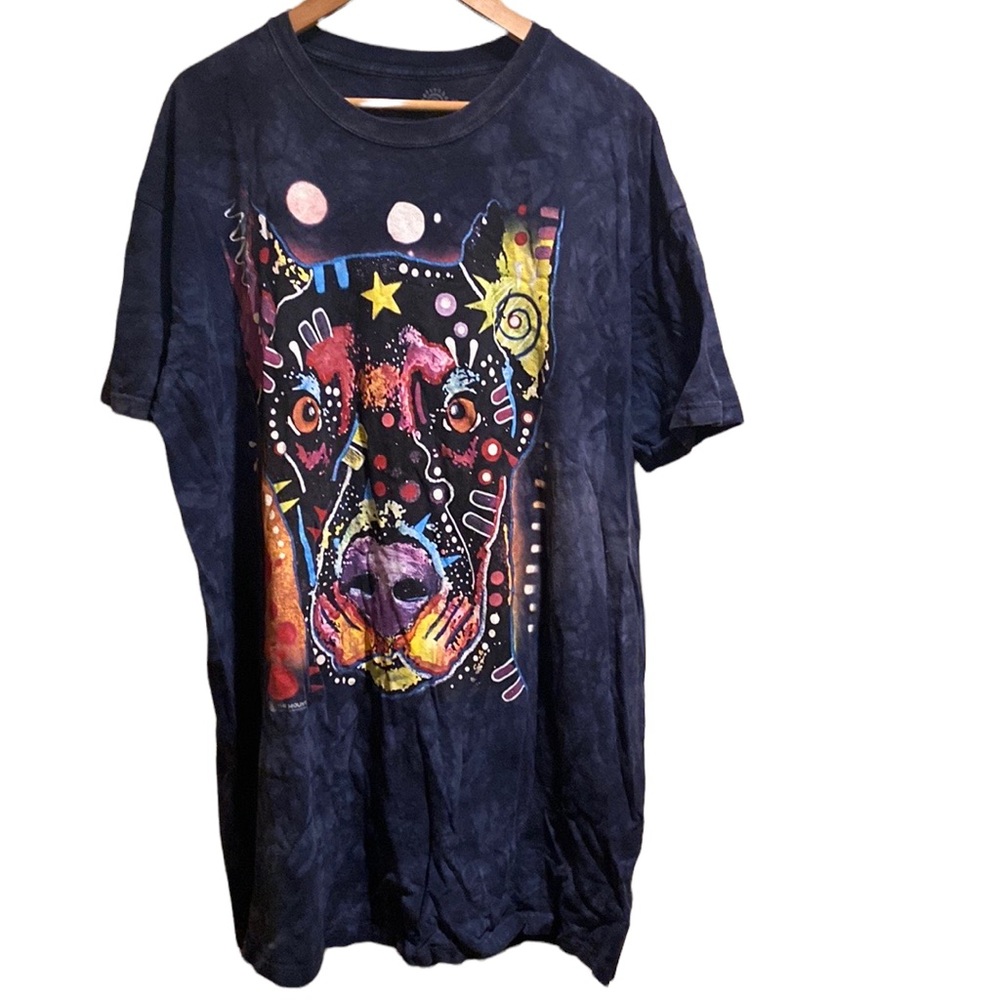 The Mountain Russo Doberman Tie Dye Purple Crew Neck Short Sleeve T-Shirt 2XL